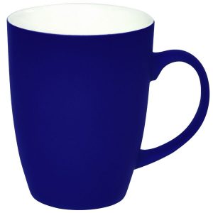 Кружка Sweet синяя с прорезиненным покрытием с нанесением логотипа