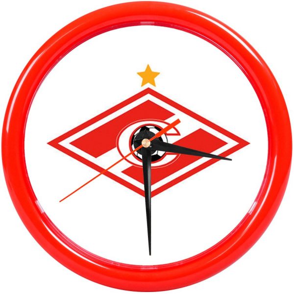 Часы настенные PRINT красные для рекламной вставки с нанесением логотипа компании
