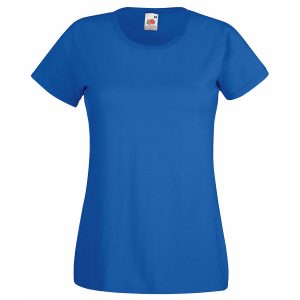 Футболка женская Lady-Fit Valueweight T синяя с нанесением логотипа