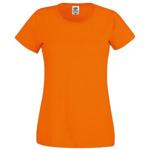 Футболка женская Original T оранжевая с нанесением логотипа
