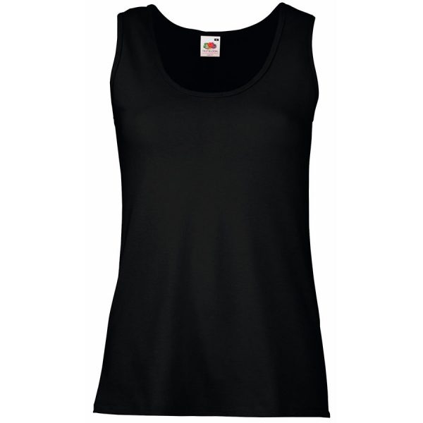 Майка женская Lady-Fit Valueweight Vest черная с нанесением логотипа
