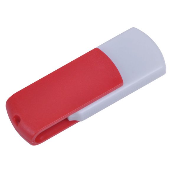 USB flash-карта Easy (8Гб) бело-красная с нанесением логотипа