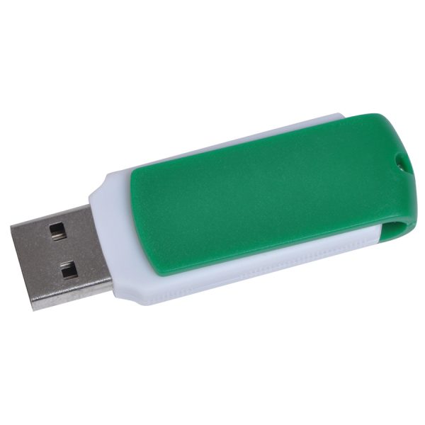 USB flash-карта Easy (8Гб) бело-зеленая с нанесением логотипа развертка 1