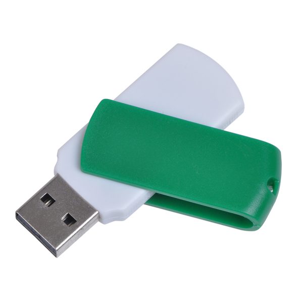 USB flash-карта Easy (8Гб) бело-зеленая с нанесением логотипа развертка 2
