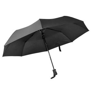Зонт складной Hebol, полуавтомат черный с нанесением логотипа