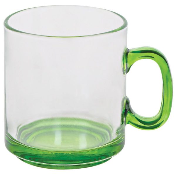 Кружка Joyful прозрачно-зеленая с нанесением логотипа