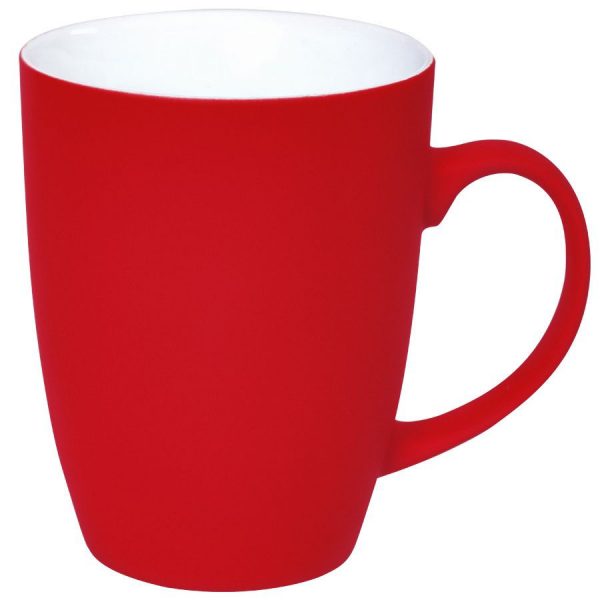 Кружка Sweet красная с прорезиненным покрытием с нанесением логотипа