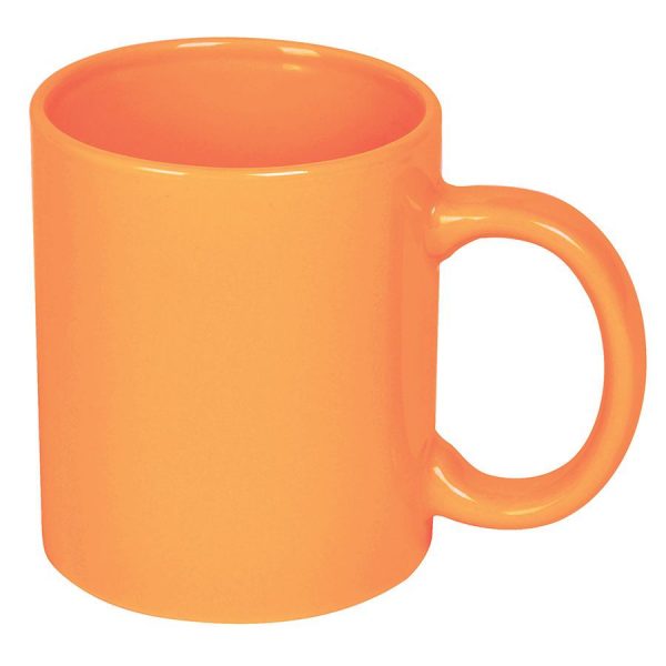 Кружка керамическая оранжевая с нанесением логотипа