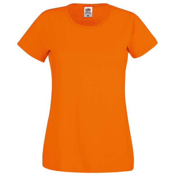Футболка женская Original T оранжевая с нанесением логотипа