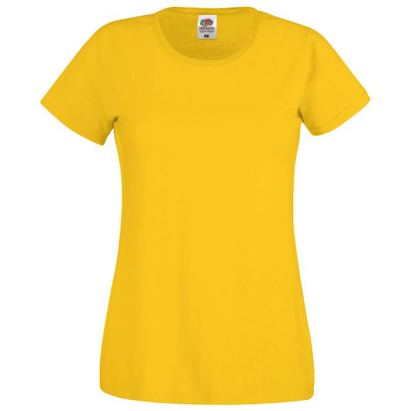 Футболка женская Original T желтая с нанесением логотипа