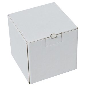 Коробка подарочная для кружки, микрогофрокартон белый с нанесением логотипа
