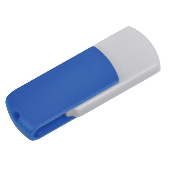 USB flash-карта Easy (8Гб) бело-синяя с нанесением логотипа