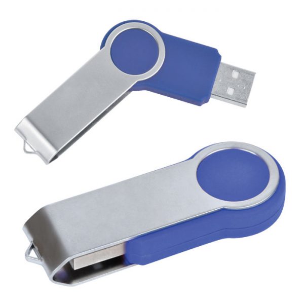 USB flash-карта Swing (8Гб) синяя с нанесением логотипа